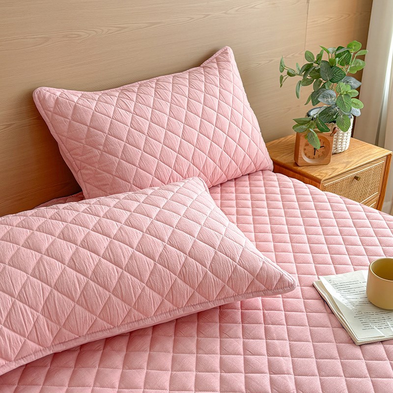 全棉床盖单件加棉绗缝纯棉床裙边床单人遮丑下摆轻奢床罩四季通用