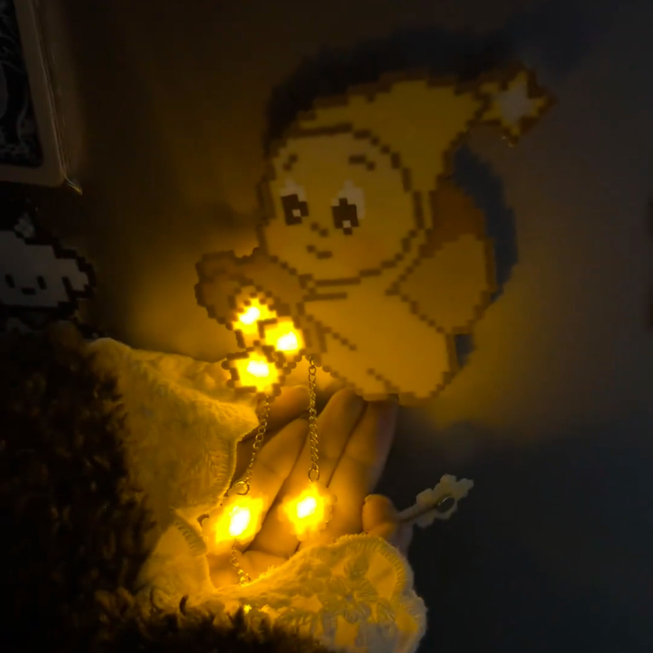 新款2025超小磁控灯可爱材料包拼豆卡通diy磁性灯磁吸灯亮灯加灯