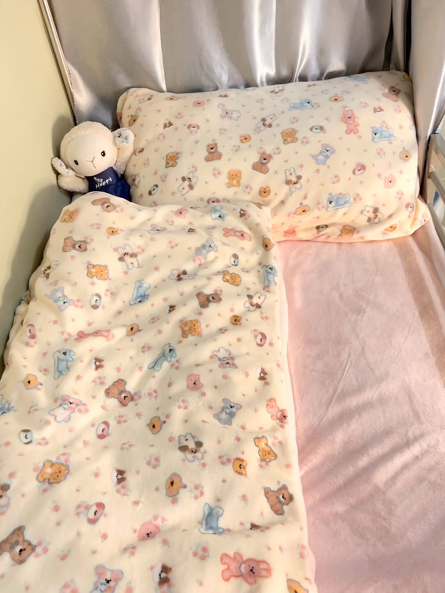 可爱小熊毛绒四件套冬季加厚保暖牛奶绒床单被套床上用品