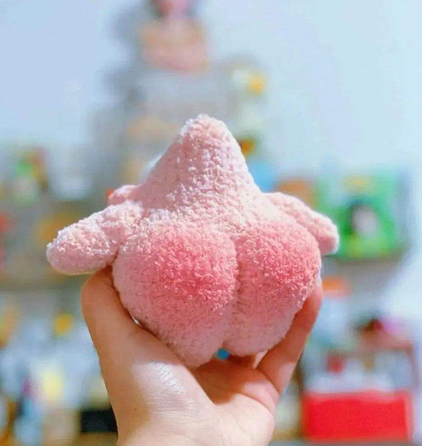 毛线手工diy材料包翘臀派大星玩偶钩针自制公仔车载摆件钥匙扣