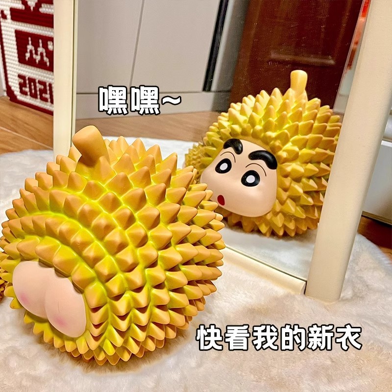 榴莲蜡笔小新桌面摆件房间布置手办家具电视柜高级感礼物系列周边