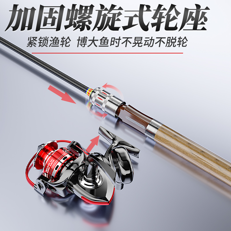 路滑竿大导环路亚竿远投滑漂竿碳素超轻单竿卷线器路亚竿套装