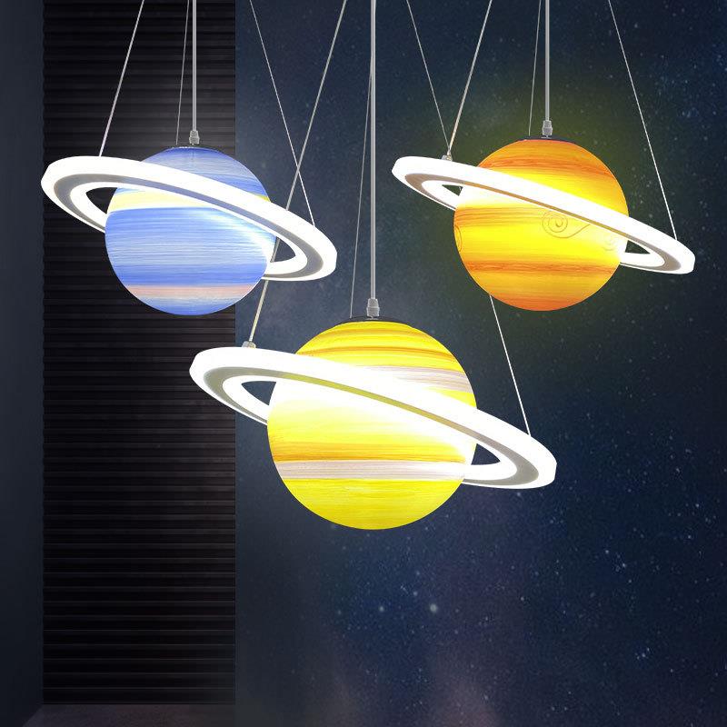 现代简约太阳系吊灯餐厅卧室儿童房酒吧咖啡厅星球吊灯