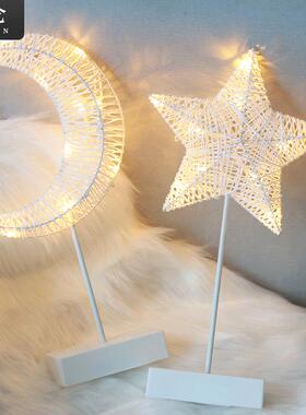 led小夜灯星星台灯藤条造型灯 圣诞 节日装饰灯爱心造型灯