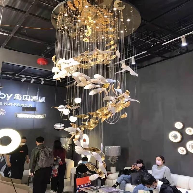天亨酒店大堂吊灯轻奢复式楼挑空客厅奢华别墅会所会议室餐厅吊饰