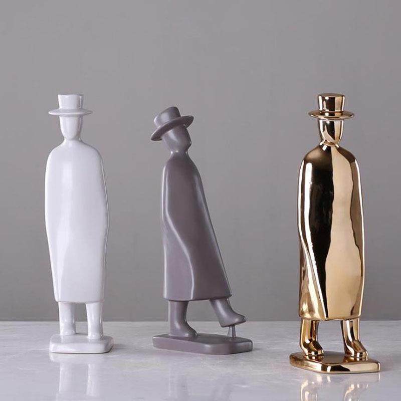 北欧人物行走摆件样板房办公室装饰品客厅酒柜设计师雕塑软装摆设