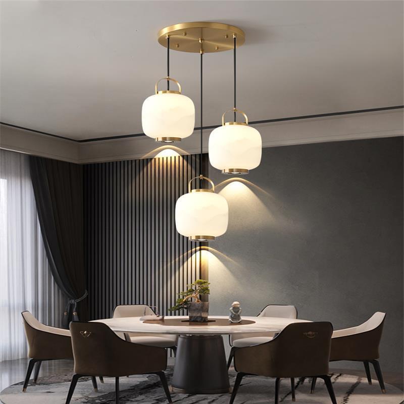 新中式全铜小吊灯过道吧台餐厅楼梯茶室卧室禅意玄关中国风床头灯