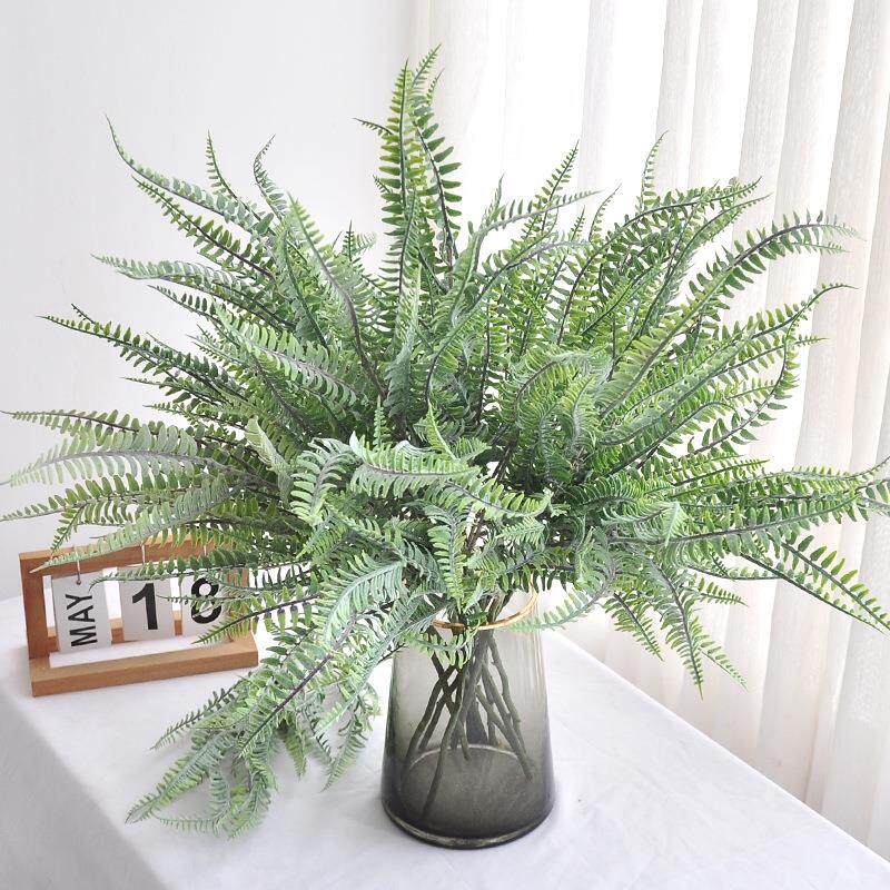 植毛蕨叶仿真绿植商场店铺隔断植物景观布置蕨类植物墙造景波斯叶