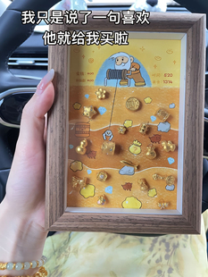 挖金矿相框黄金矿工摆台金子画框手工diy桌面摆件520礼物送女朋友