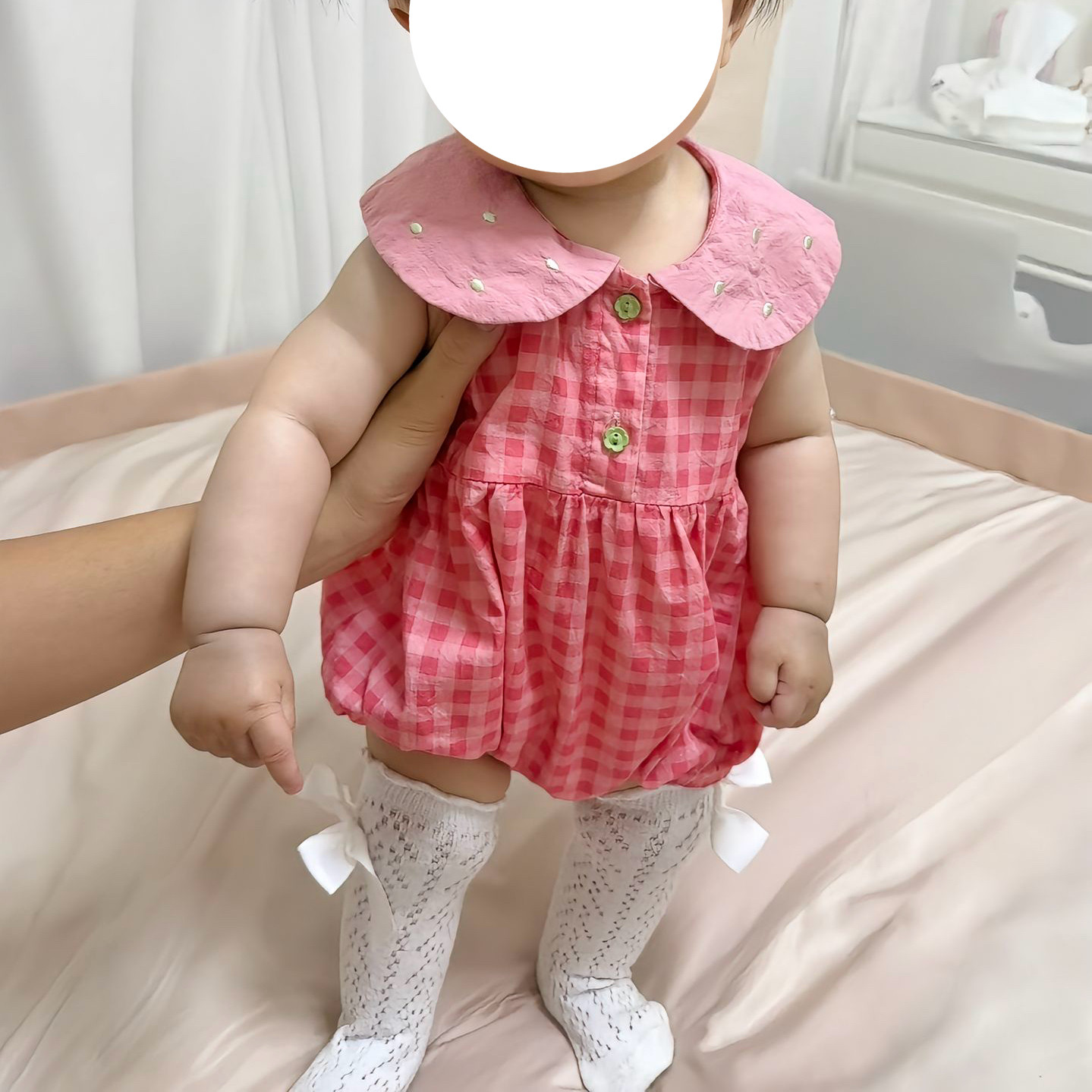 夏装女婴夏小草莓粉色包屁衣婴儿衣服夏季洋气女宝宝连体衣