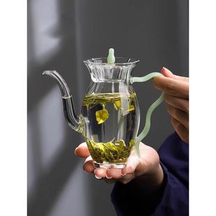 中国绿茶玻璃茶壶水仙抱壶耐高温玻璃绿茶茶壶茶壶电陶瓷炉彷宋代