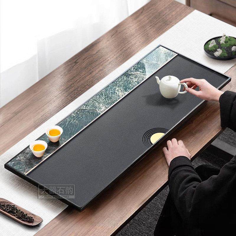 天然乌金石茶盘家用简约轻奢高级岩板茶台客厅办公室现代高端茶台,餐饮具,茶盘,淘宝优惠券,粉丝福利购,淘宝优惠卷