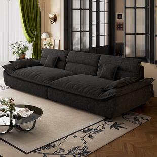 政府补贴华瑞娜意式覆古雪尼尔高靠背帆船沙发客厅大坐深布艺沙发