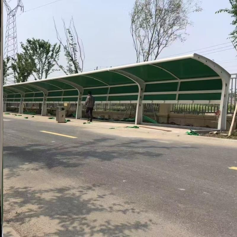 膜结构车棚汽车停车棚充电桩棚电动车棚张拉膜景观棚遮阳雨棚
