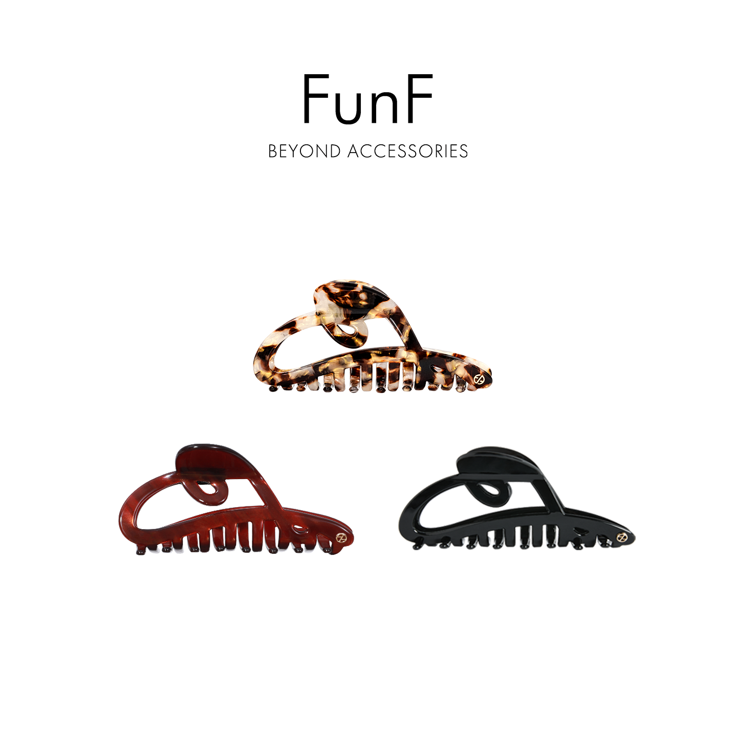 FunF/乐纷绮 露思同款醋酸抓夹中大号盘发发夹鲨鱼夹气质枫糖漩涡