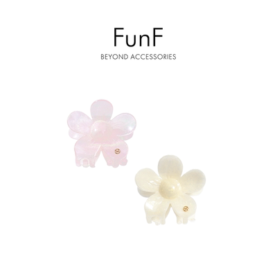 FunF/乐纷绮 法式迷你甜美发饰 粉色醋酸抓夹鲨鱼夹 童话·小花花