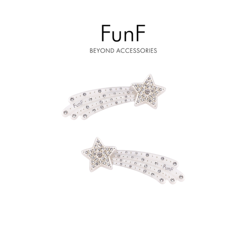 FunF/乐纷绮 流星边夹碎发夹侧边夹刘海夹发饰星星镶钻优雅礼物