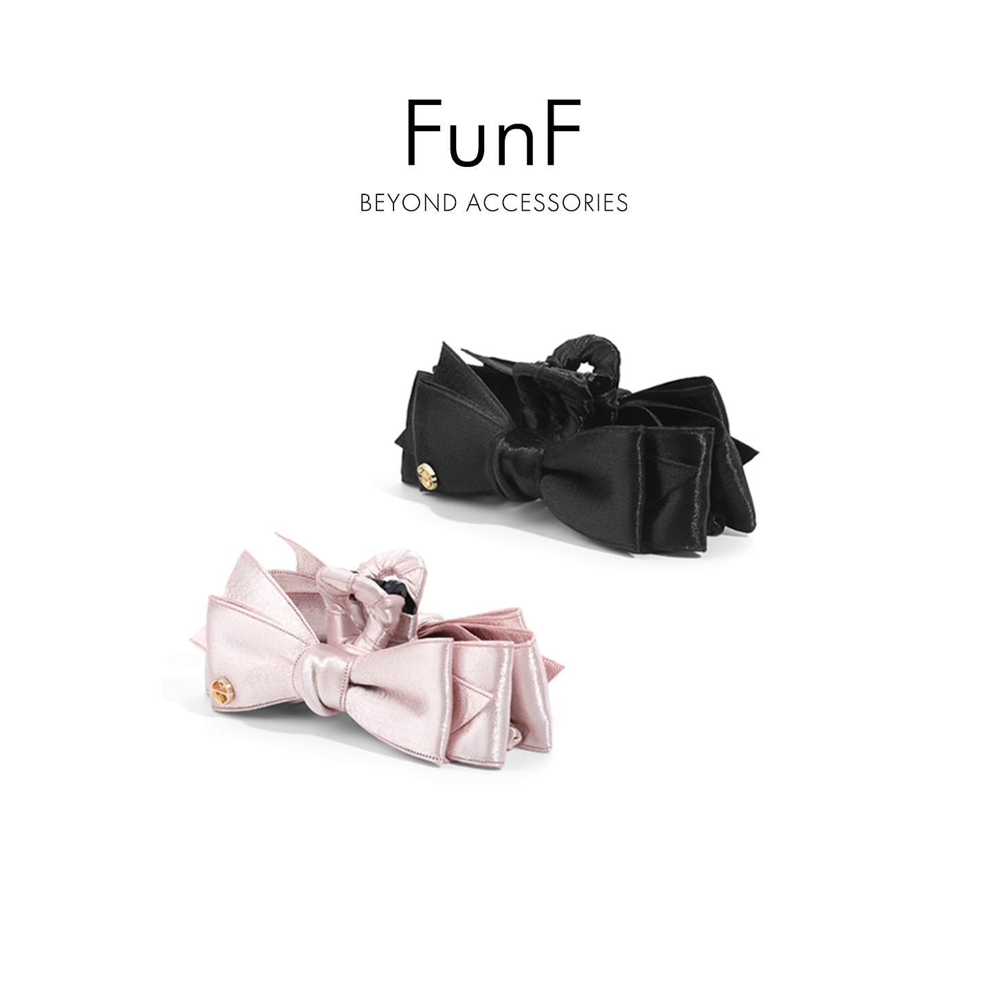 FunF/乐纷绮 设计感少女风蝴蝶结大抓夹韩式顶夹抓夹 在逃公主
