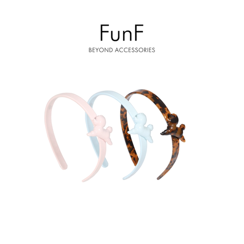 FunF/乐纷绮 可爱醋酸防滑发箍法式头箍 小狗日记发箍