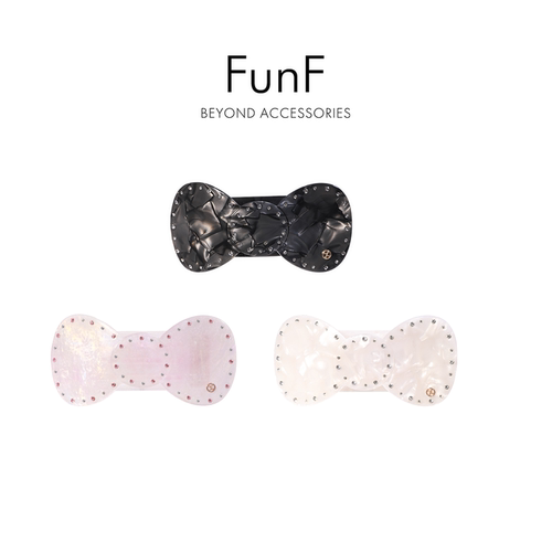 FunF/乐纷绮 童年·蝴蝶结懒人夹醋酸抓夹发夹鸭嘴夹设计感发饰