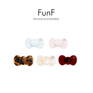 FunF/乐纷绮 孙y明星同款少女风醋酸边夹 迷你碎发夹童年蝴蝶结