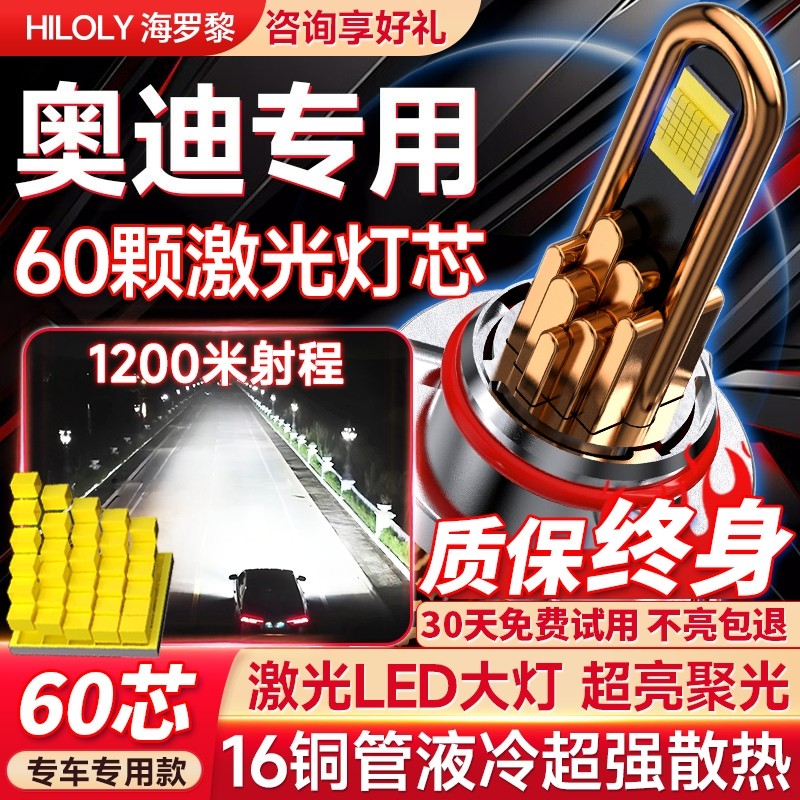 【聚光切线】奥迪专用led大灯