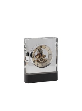 北欧简约水晶钟中古座钟银芯家用时钟书桌玄关客厅样板间装饰摆饰