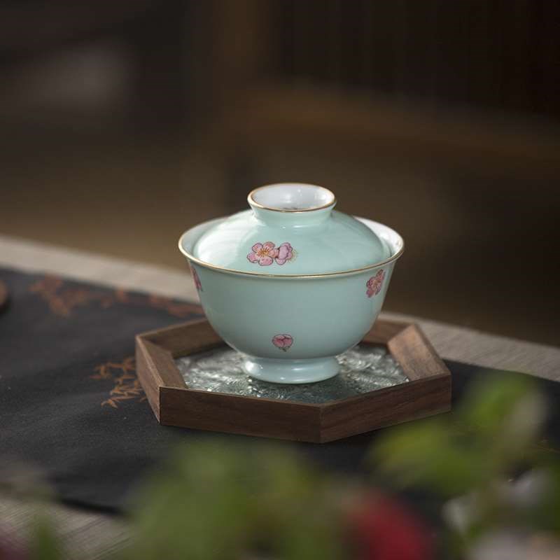 叶屿鸡翅木窗花壶承玻璃托盘杯垫方形实木玻璃茶盘点心盘干泡盘