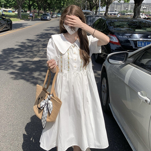 女大童娃娃领连衣裙13岁女孩14小学生15岁森系很仙的过膝甜美裙子