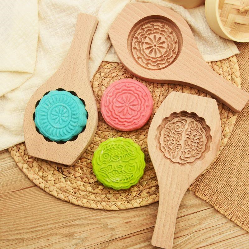 木质月饼模具年糕模子手工馒头绿豆糕南瓜饼印糕板面食过年寿桃