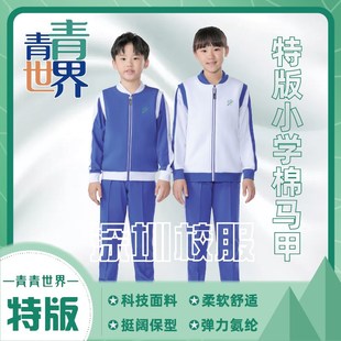 青青世界深圳校服棉马甲春秋可穿保暖空气层面料男童女童马甲外套
