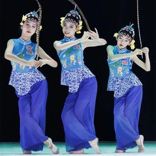 粉墨春秋桃李杯舞蹈演出服女童俏花旦表演装 国韵春华戏曲翎毛服装