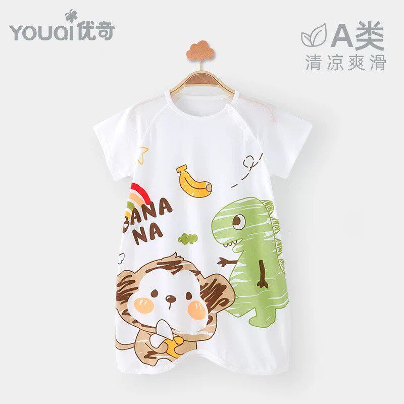 优奇儿童睡袍春秋婴儿睡衣秋季纯棉长袖宝宝小童空调服外出服