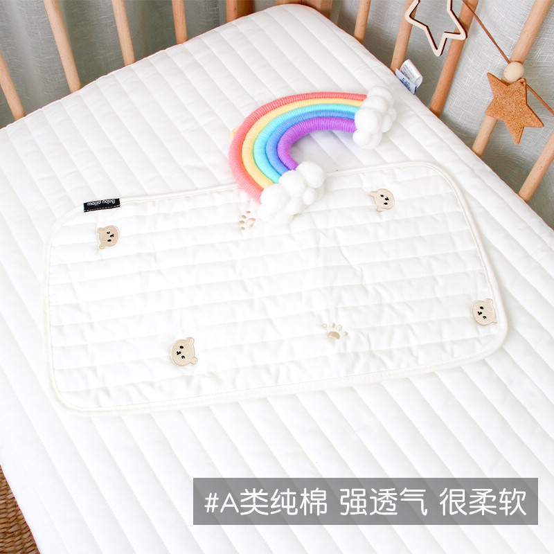 婴儿云片枕纯棉柔软绗缝枕垫透气防吐奶低枕新生宝宝枕巾春秋平枕