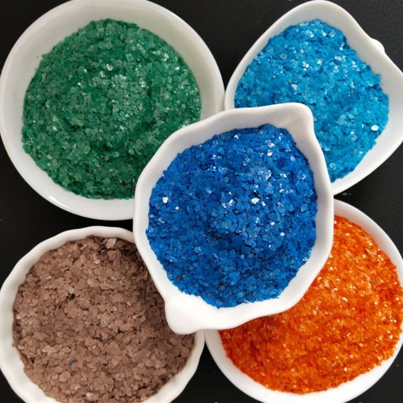 超薄煅烧云母片多彩复合染色岩片 外墙装饰环氧地坪漆金色亮片