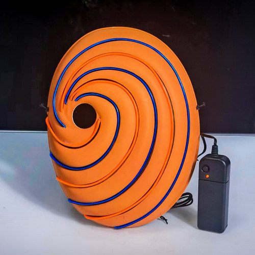 LED闪光夜光动漫智波带土cos火影阿飞发光面具宇服万圣节装扮搞笑