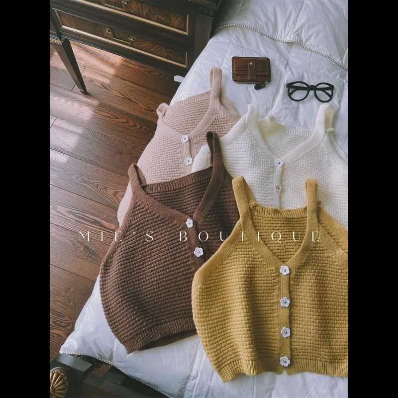 女童高级感纯手工钩花立体格纹小花扣宽条肩带吊带外搭背心马甲,童装/婴儿装/亲子装,背心吊带,淘宝优惠券,粉丝福利购,淘宝优惠卷