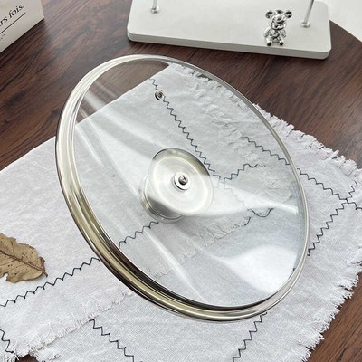 出口锅盖钢化玻璃奶锅蒸锅炒菜锅盖子耐高温带出气孔包邮10-32cm