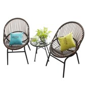 室外阳台桌椅个性 休闲创意藤椅三件套小茶几藤编桌椅组合 简约时尚