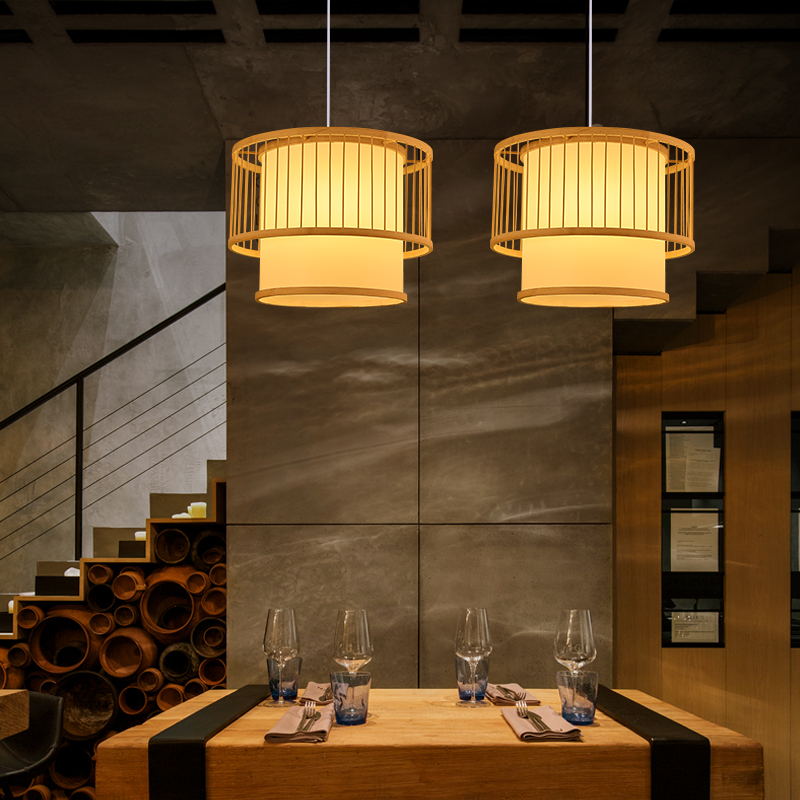 新中式竹艺吊灯禅意茶室灯笼火锅店民宿创意个性餐厅酒店竹编灯具