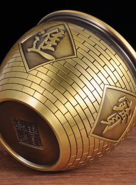 铜聚宝盆摆件黄铜大号家居客厅玄关招财铜缸工艺礼品摆饰公司开业