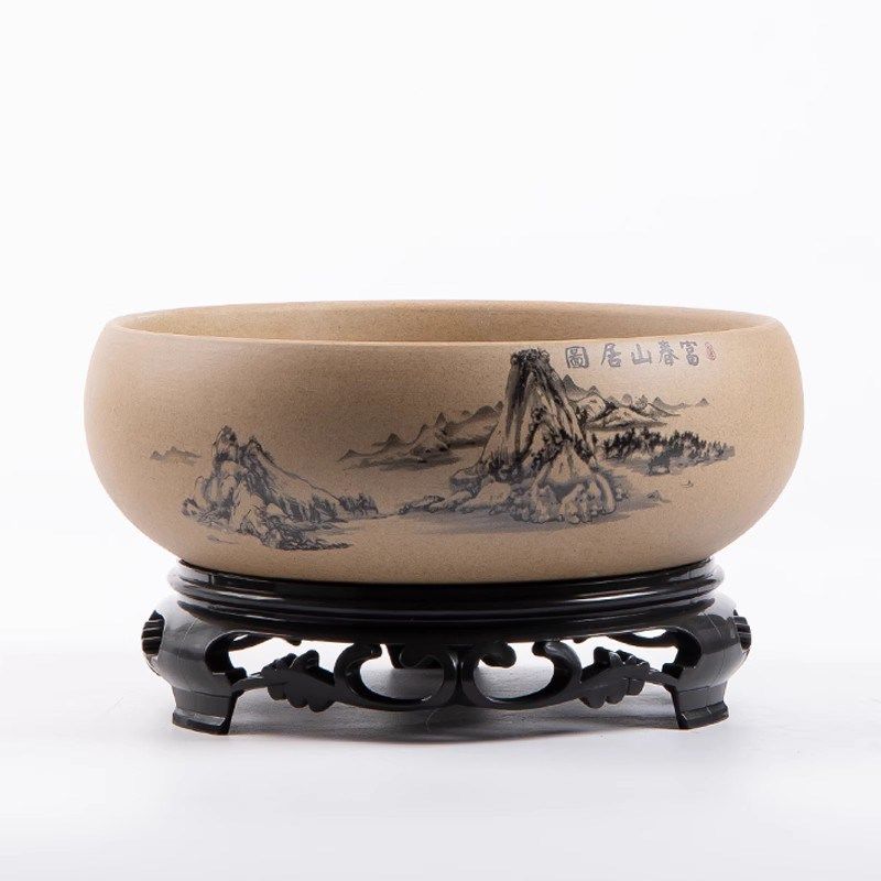 水仙花盆陶瓷大号家用无孔铜钱草一叶莲碗莲盆睡莲大口径水培盆缸