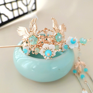 儿童汉服头饰女童发饰唐装古风小女孩中国风公主生日演出流苏发簪