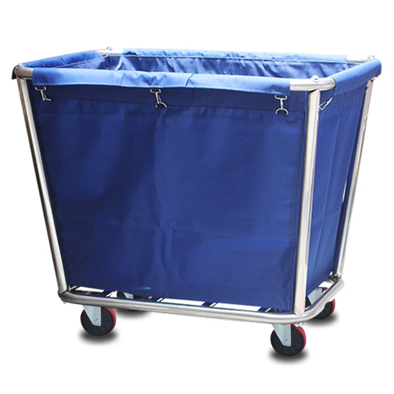 锥形布草车不锈钢宾馆客房服务车洗衣房收集车酒店脏布草回收车