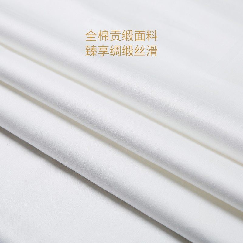 贡缎60支埃及长绒棉全棉酒店纯白色被套纯棉被罩单件200*230双人