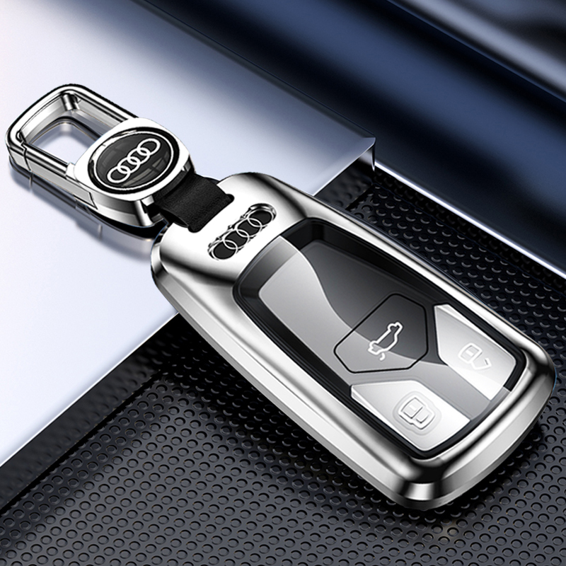 2023款奥迪q5l钥匙套男士22款a4l铝合金保护壳高档汽车改装金属扣