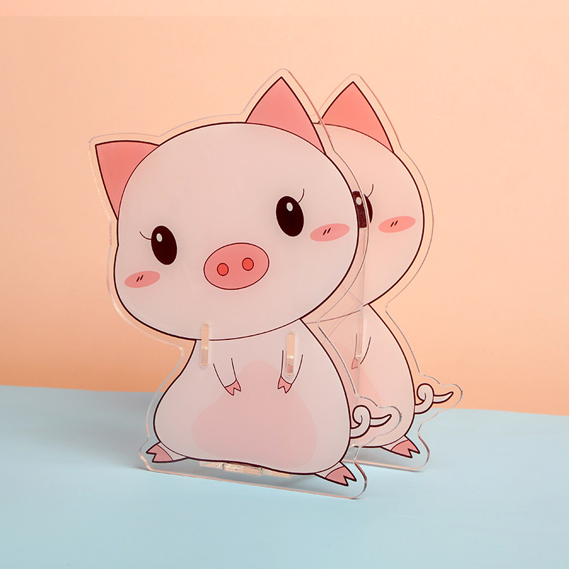 亚克力笔筒办公室桌面收纳盒儿童卡通摆件定制学生diy轻奢组装盒