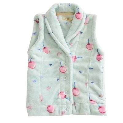 儿童开衫马甲秋冬季法兰绒保暖宝宝背心睡衣童装女童上衣家居服