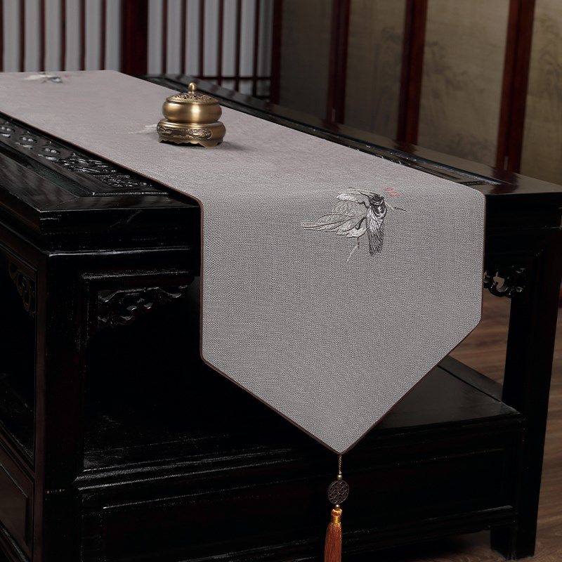高端新中式桌旗禅意防水茶席茶台布艺长条茶几桌布茶桌垫布床旗,居家布艺,桌布,淘宝优惠券,粉丝福利购,淘宝优惠卷