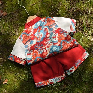 周岁礼服男宝中式2024新款中国风抓周衣服男童一周岁冠衣唐装夏季